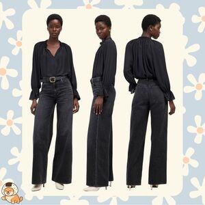 HEMMED- Madewell Superwide-Leg Jeans, Kingswood Wash, Sz 28